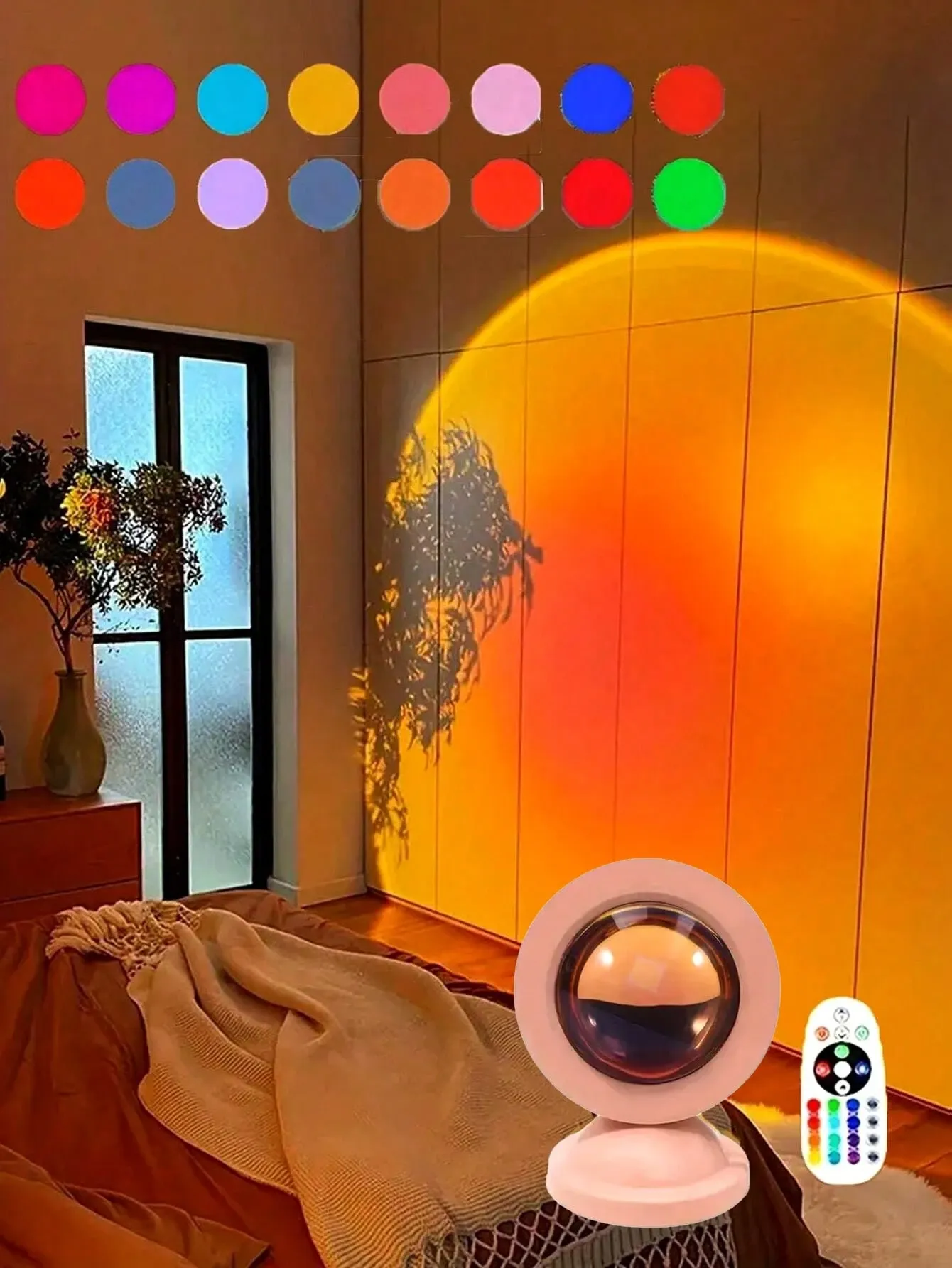 1PC Sunset Desk Lamp – 16 Color Sunset Projection Lamp with Remote view 4