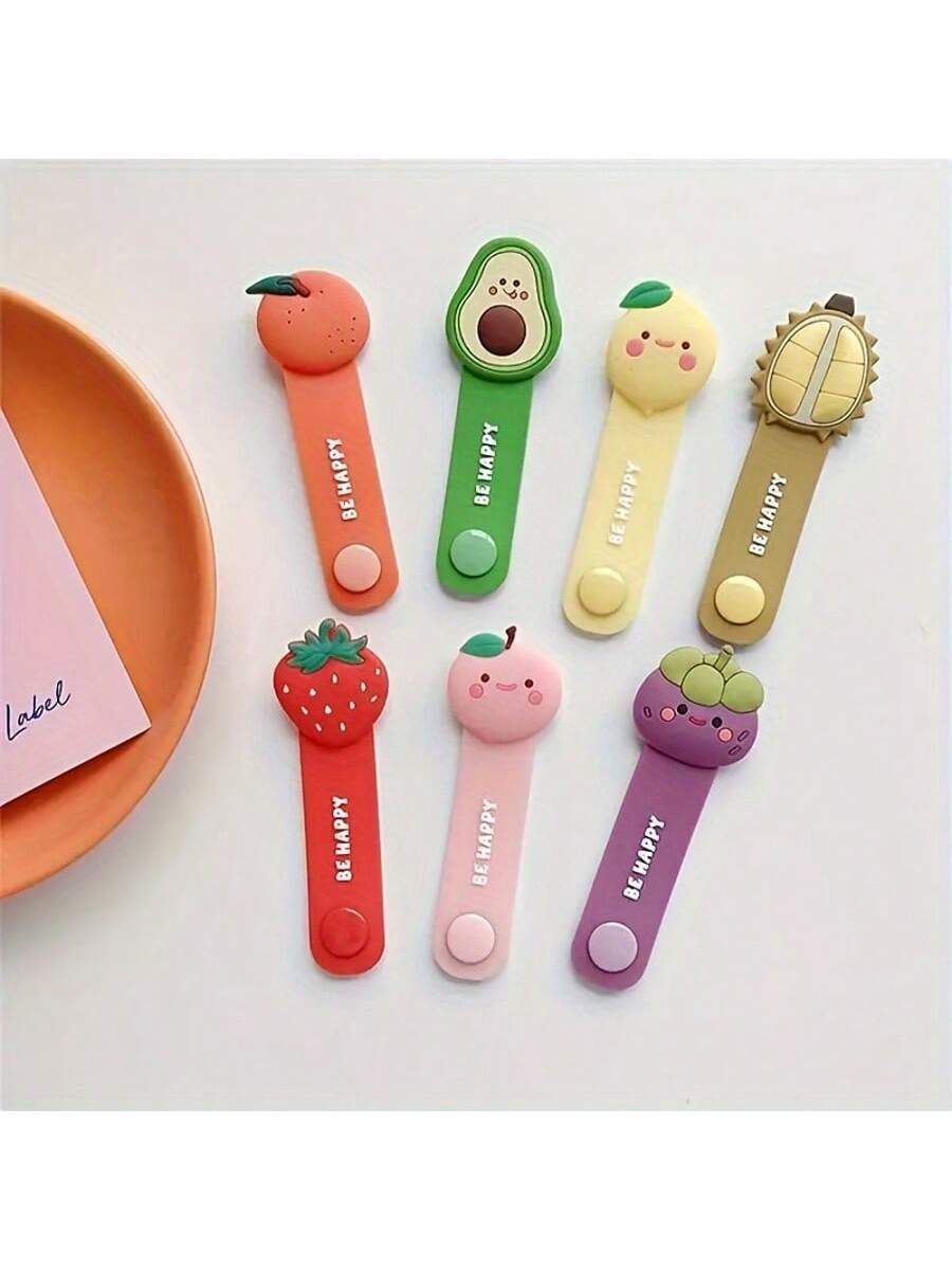 5Pcs Cartoon Fruit PVC Wire Organizer – Cable Clip Holder for Earphones view 2