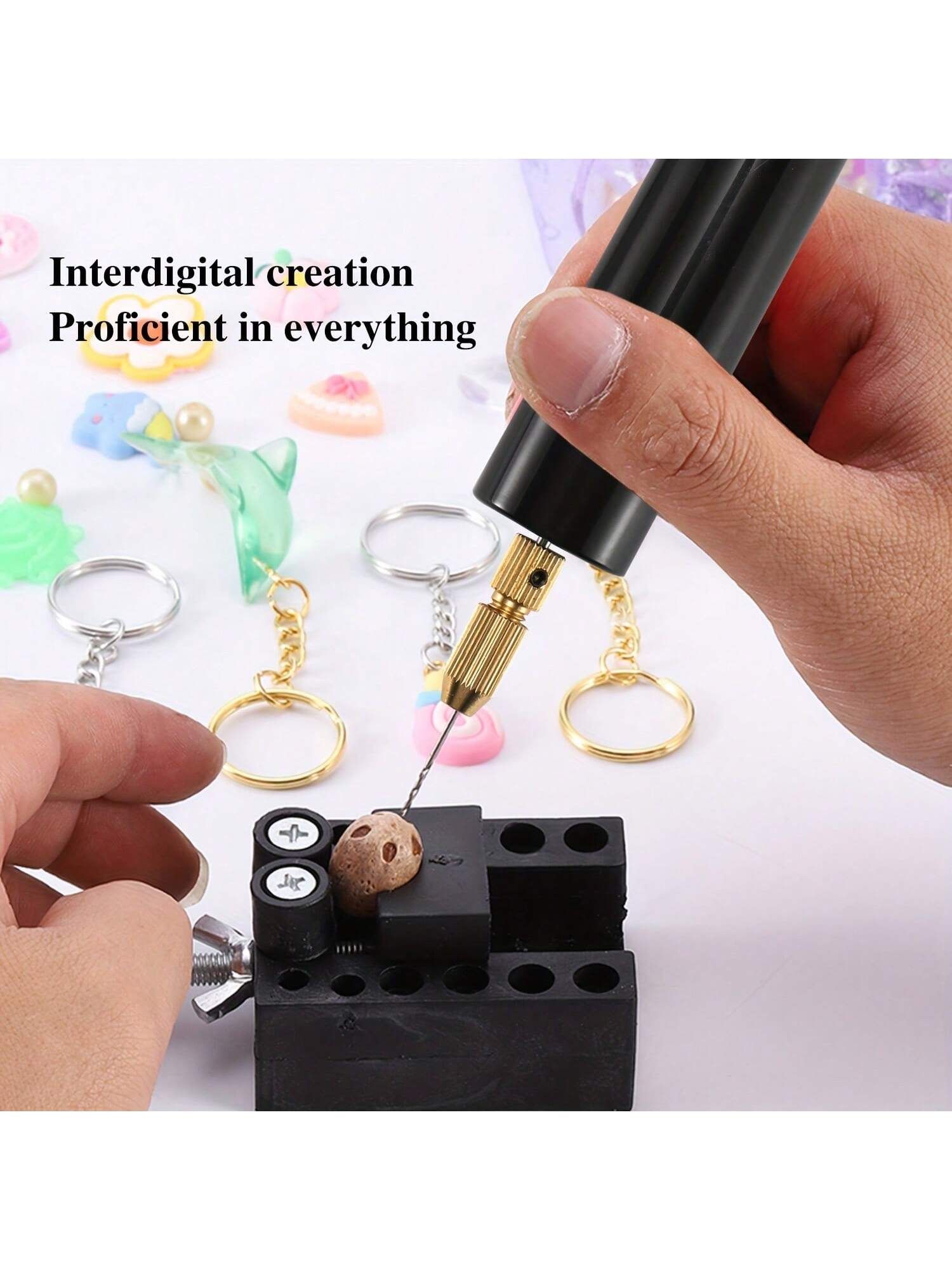 USB Powered Handheld Mini Electric Drill Set – with 3 Drill Bits (0.8-1.2mm) view 2