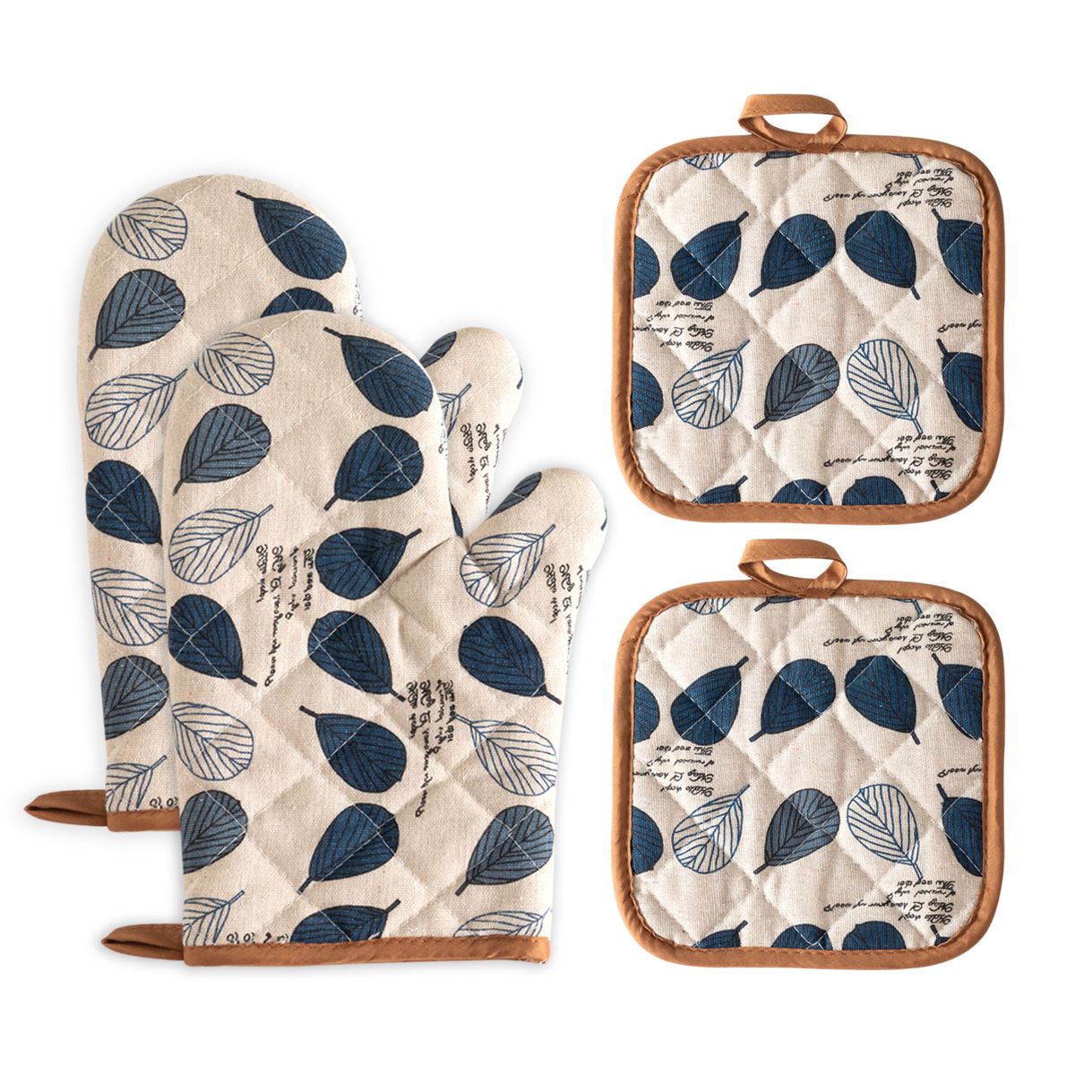 4Pcs Set Oven Mitt Set – Microwave Oven Gloves Heat Resistant