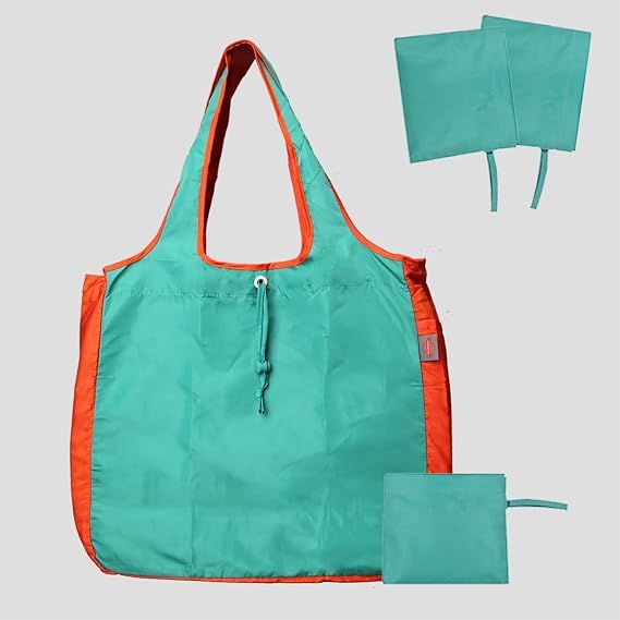 2 Pack Reusable Shopping Bags - 55LB Heavy Duty Foldable Grocery Tote Bags