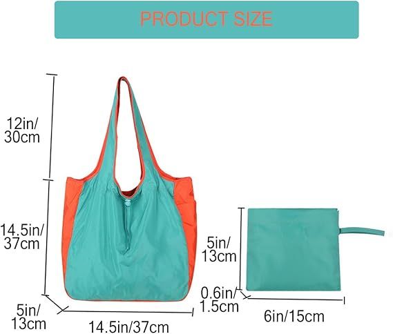 2 Pack Reusable Shopping Bags - 55LB Heavy Duty Foldable Grocery Tote Bags view 5