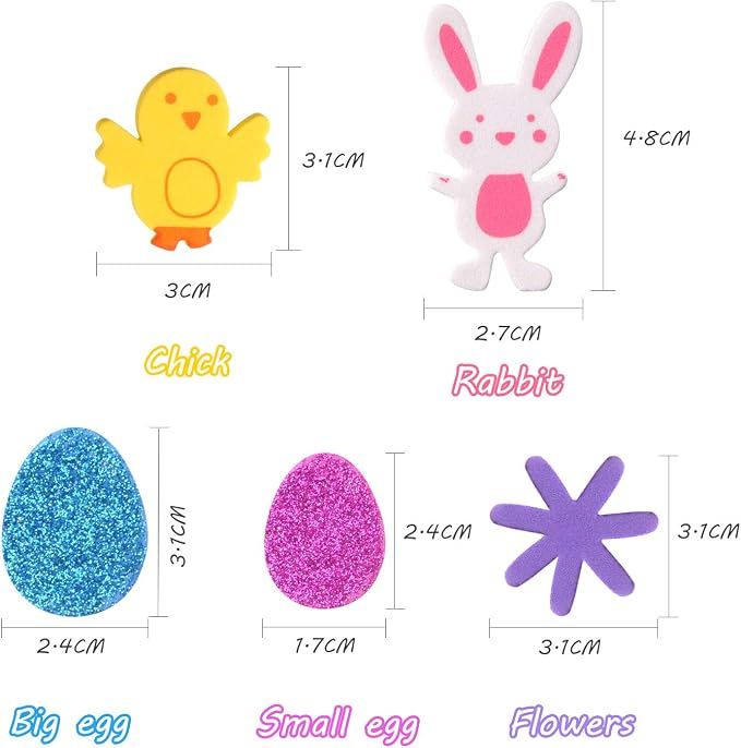 200 Pcs Easter Foam Stickers Animal Shape Self Adhesive Easter Stickers view 2