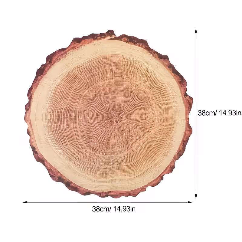 Tree Stump Coasters 6 Pack Place Mats Table Mats for Dining Table Plastic Set view 2