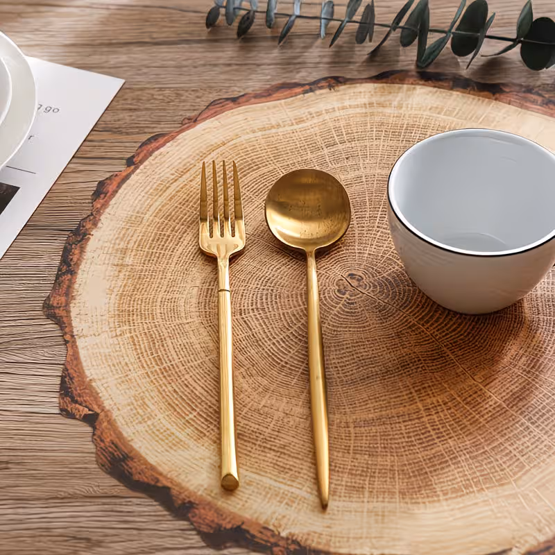 Tree Stump Coasters 6 Pack Place Mats Table Mats for Dining Table Plastic Set view 5