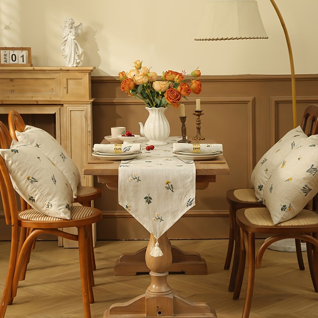 American Style Wheat Ear Embroidered Table Runner view 4