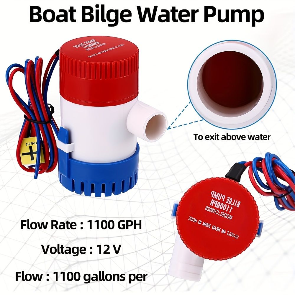 12V 1100Gph Electric Bilge Pump view 3