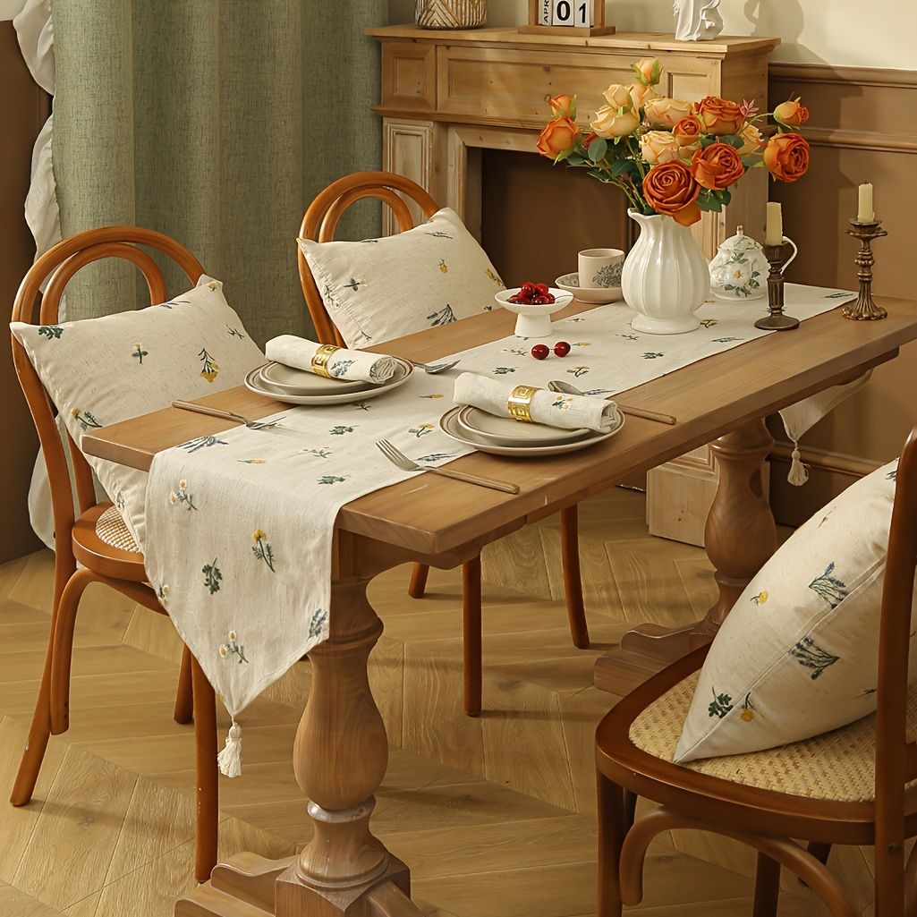 American Style Wheat Ear Embroidered Table Runner view 3