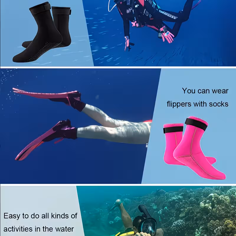 Neoprene Socks 3mm, Sand Socks Surf Booties Dive Booties Dive Boots, Water view 3