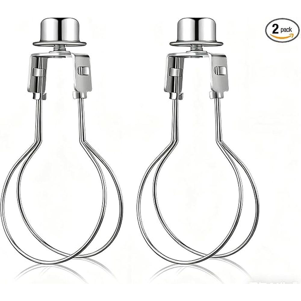 2 Pcs Bulb Lamp Shade Clip Adapter with Finial & Levellers — image 1