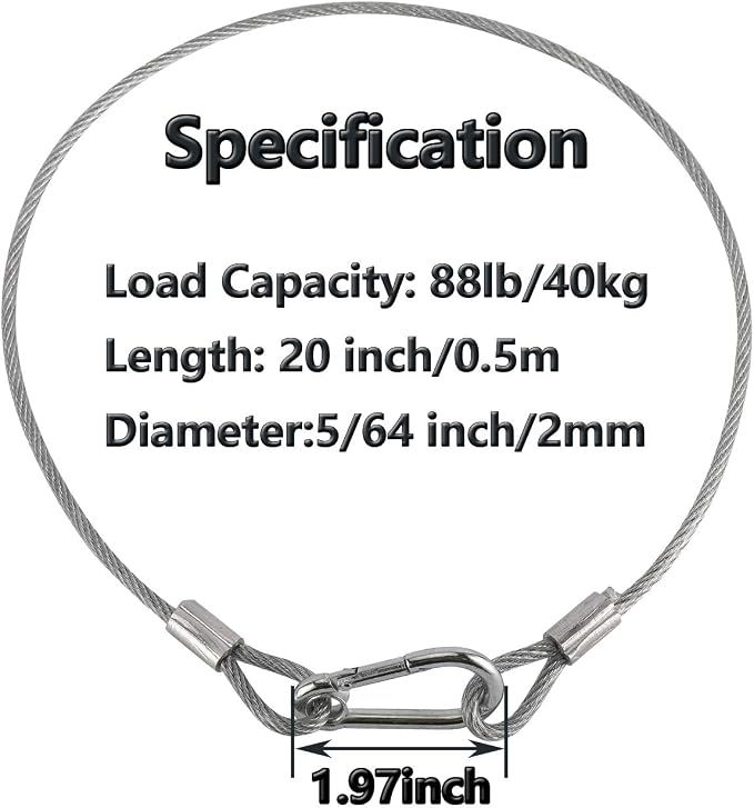 5 Pack Stainless Steel Stage Light Safety Cable view 2