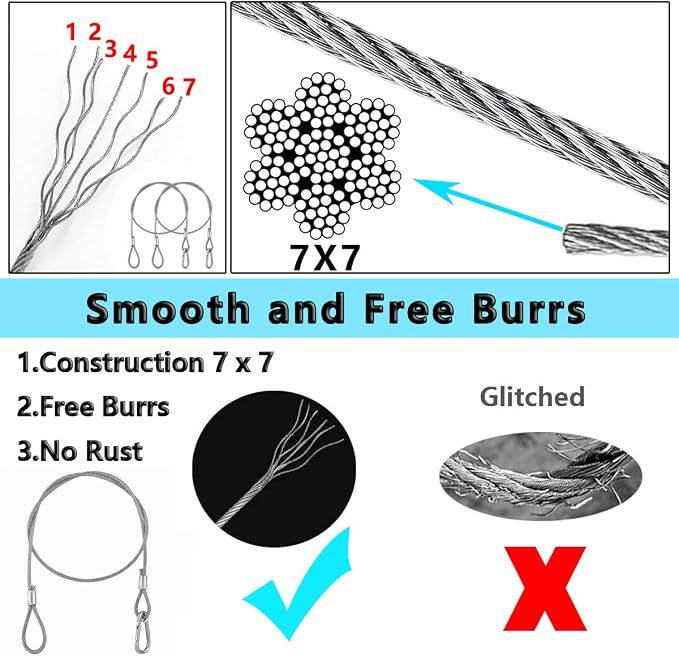 5 Pack Stainless Steel Stage Light Safety Cable view 3