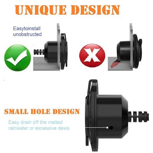 15 Amp 125V RV Shore Power Inlet Plug view 4