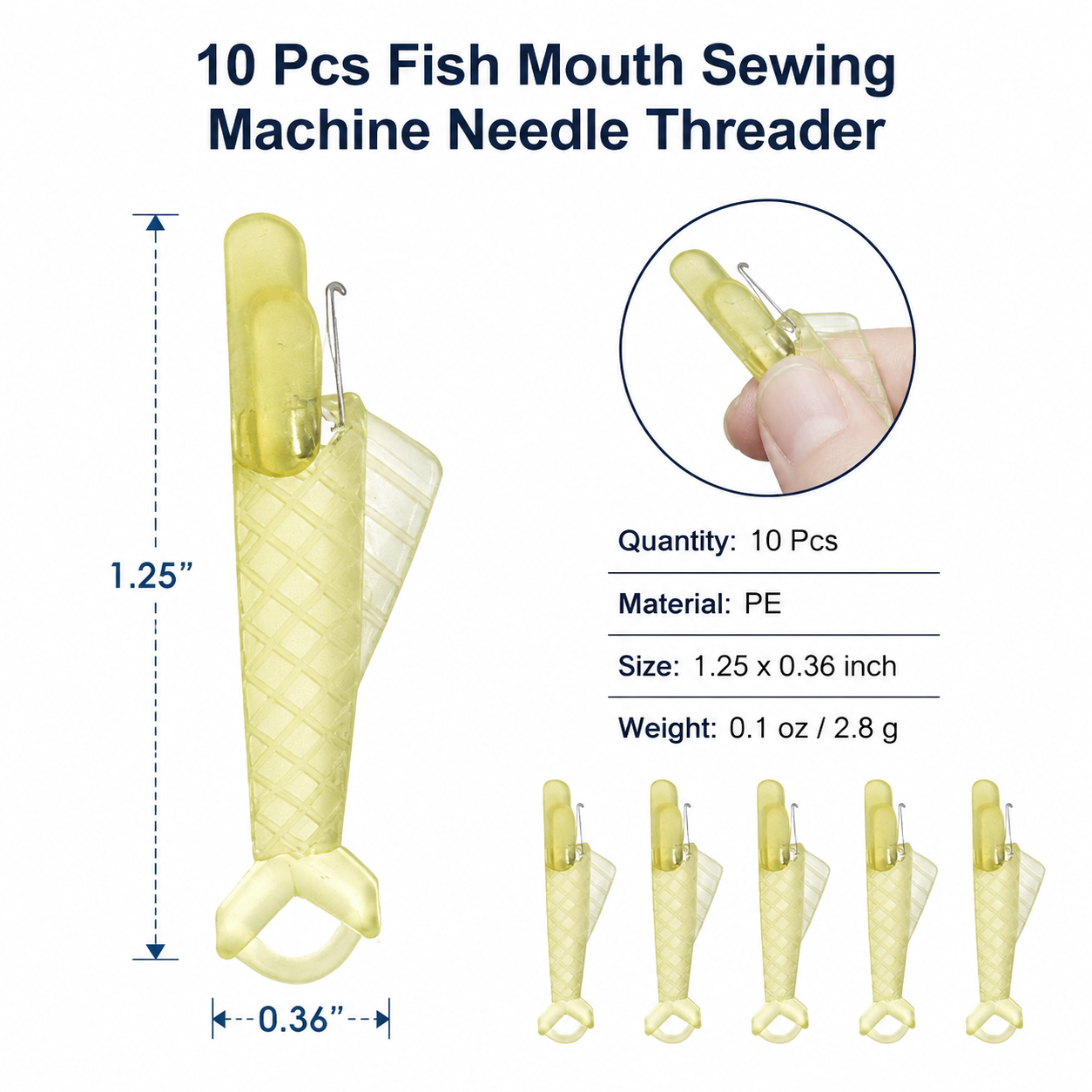 10 Pcs Fish Mouth Sewing Machine Needle Threader view 4