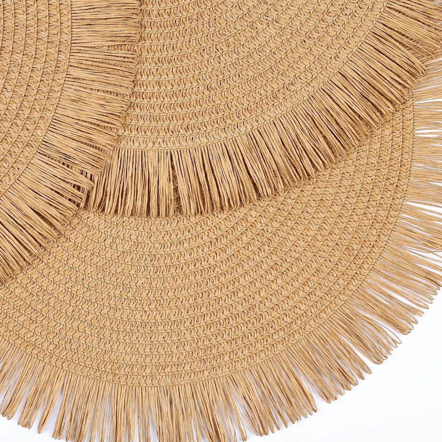 Round Woven Paper Placemats Set of 4 Braided 15 Inches Indoor Outdoor Place view 2