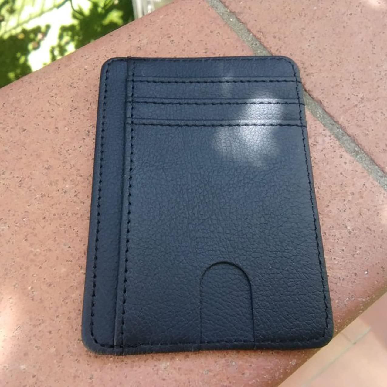 Slim Minimalist Wallet, Front Pocket Wallets, RFID Blocking, Leather Credit view 3