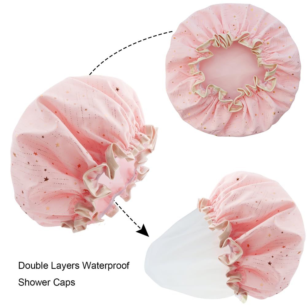 4 Pieces Shower Caps for Women