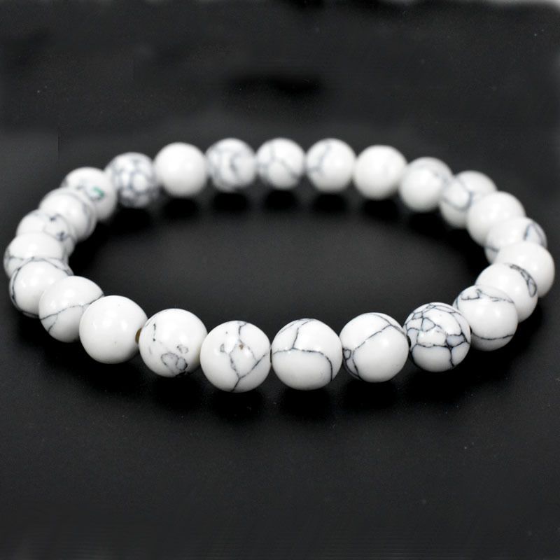 3PCS Semi Precious Gemstone 8mm Round Beads Stretch Bracelet 7 Inch