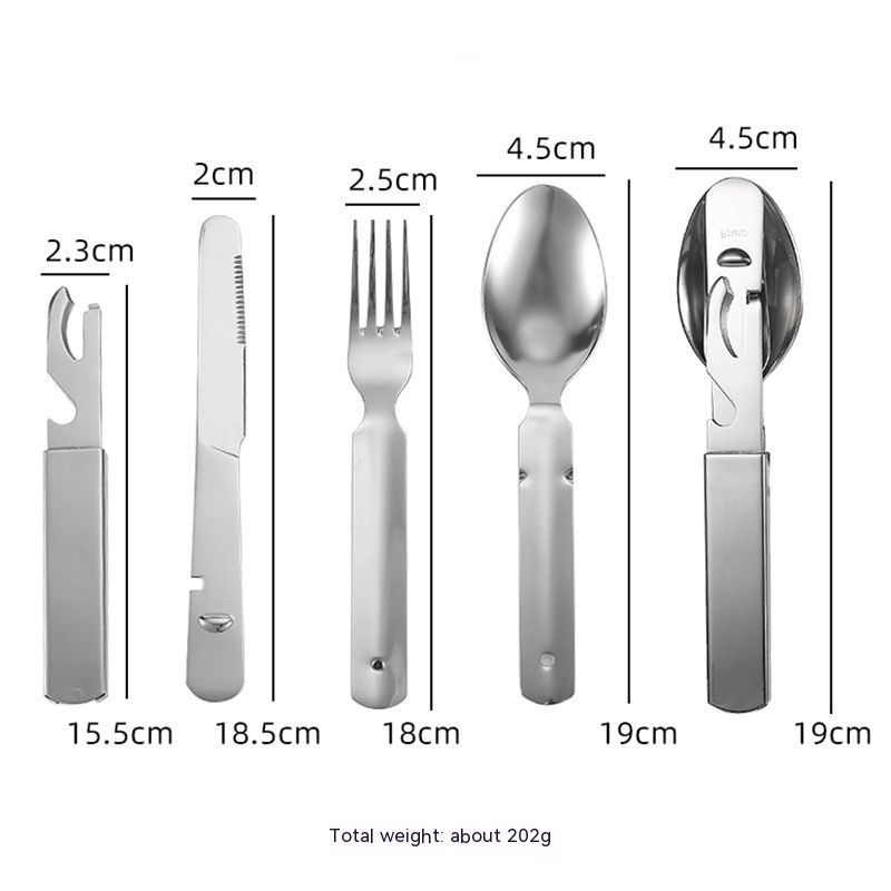 4-in-1 Camping Utensils Hiking Cutlery Set for 4