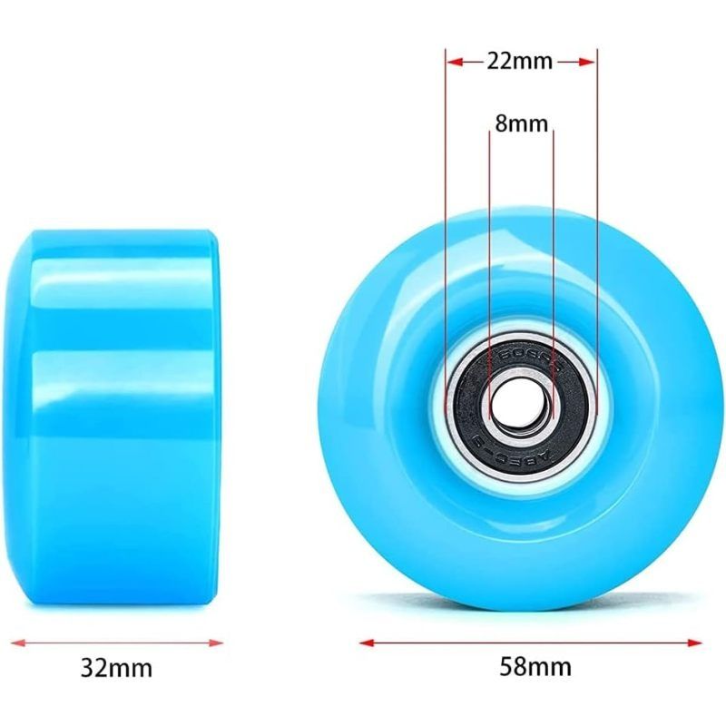 4Pack Quad Roller Skate Wheels with Bearings view 2