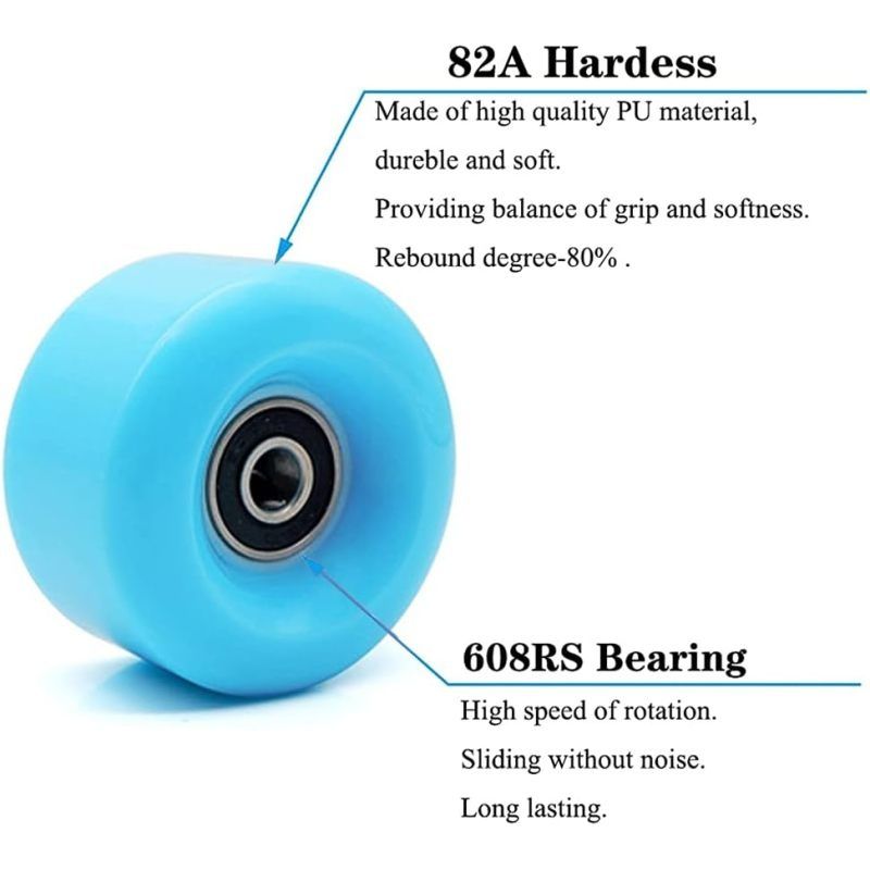 4Pack Quad Roller Skate Wheels with Bearings view 3