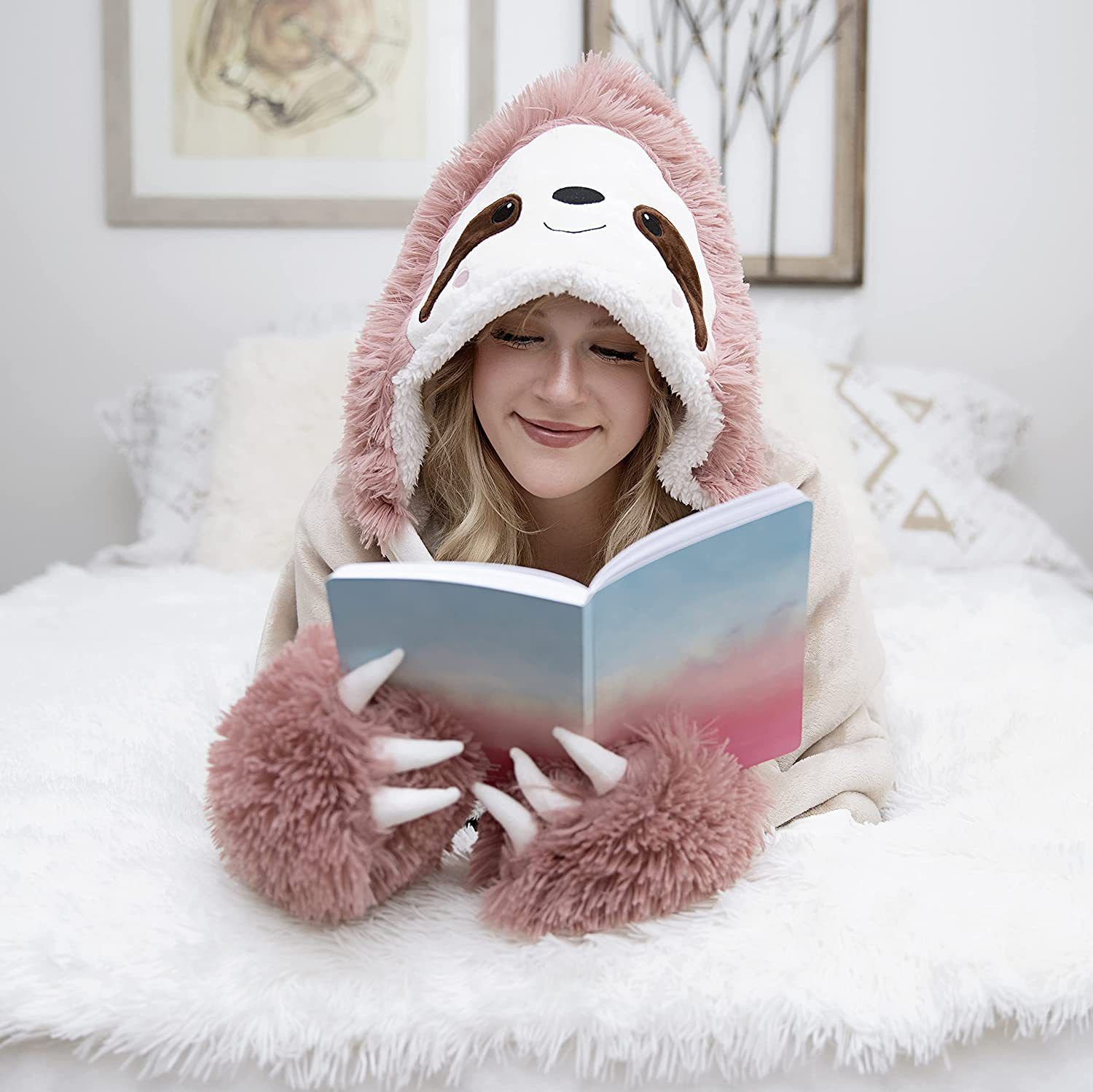 Wearable Hooded Blanket for Adults - Super Soft Warm Cozy Plush Flannel Fleece