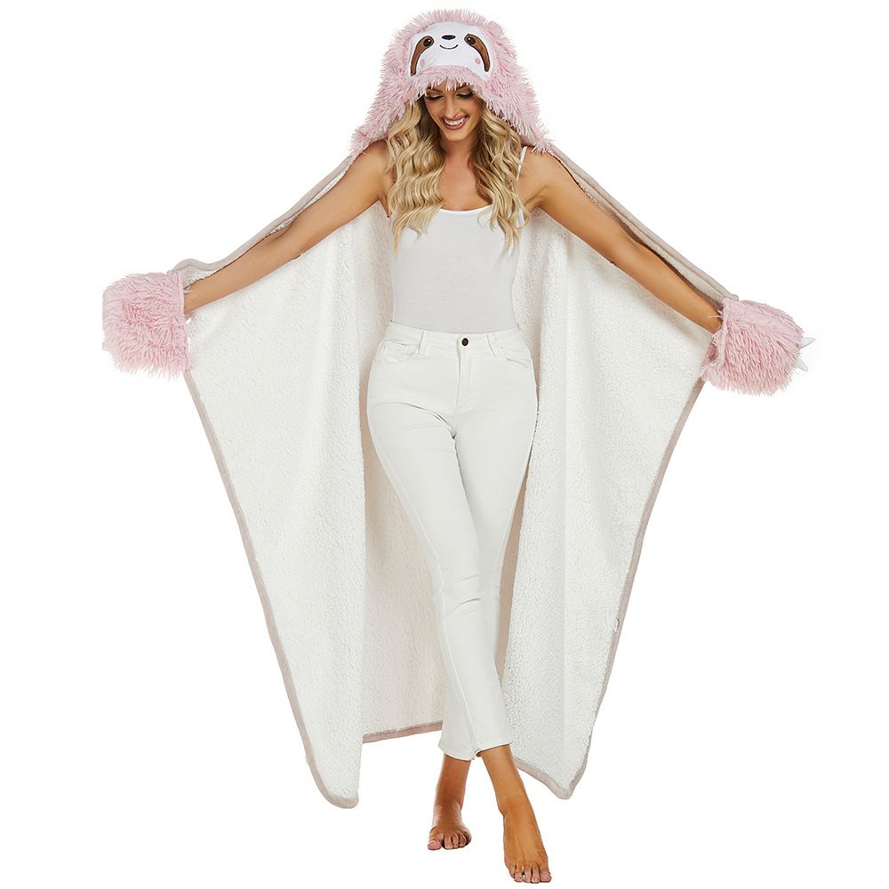 Wearable Hooded Blanket for Adults - Super Soft Warm Cozy Plush Flannel Fleece view 2