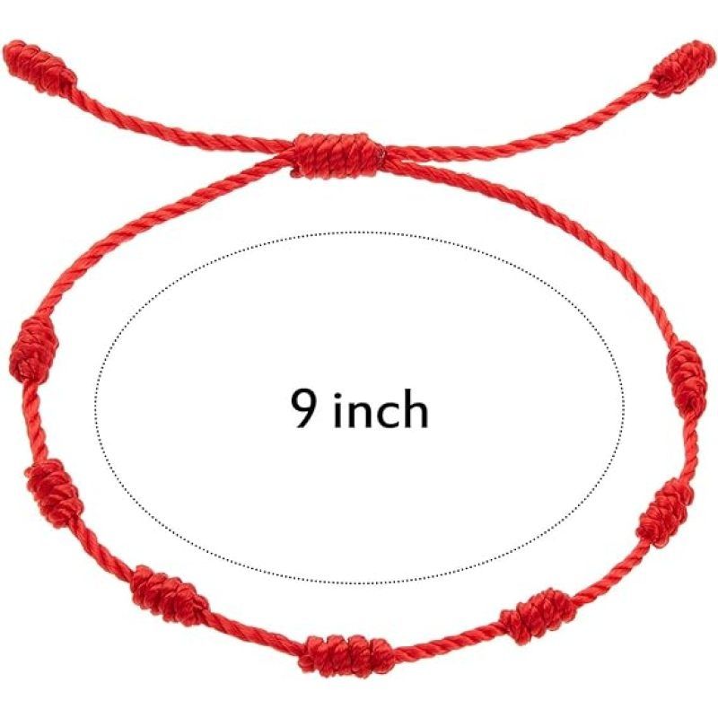 6 Pieces Red String Bracelets Red Cord Bracelet Adjustable Red Knot String