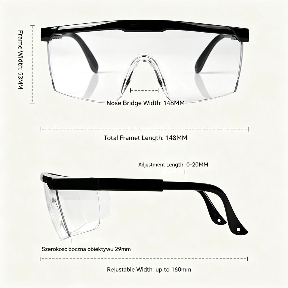 Anti-fog/Anti-splash Clear Lens Safety Glasses for Construction