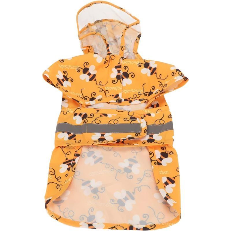 Dog Raincoat Adjustable Pet Rain Jacket with Reflective Strap Lightweight Dog view 4