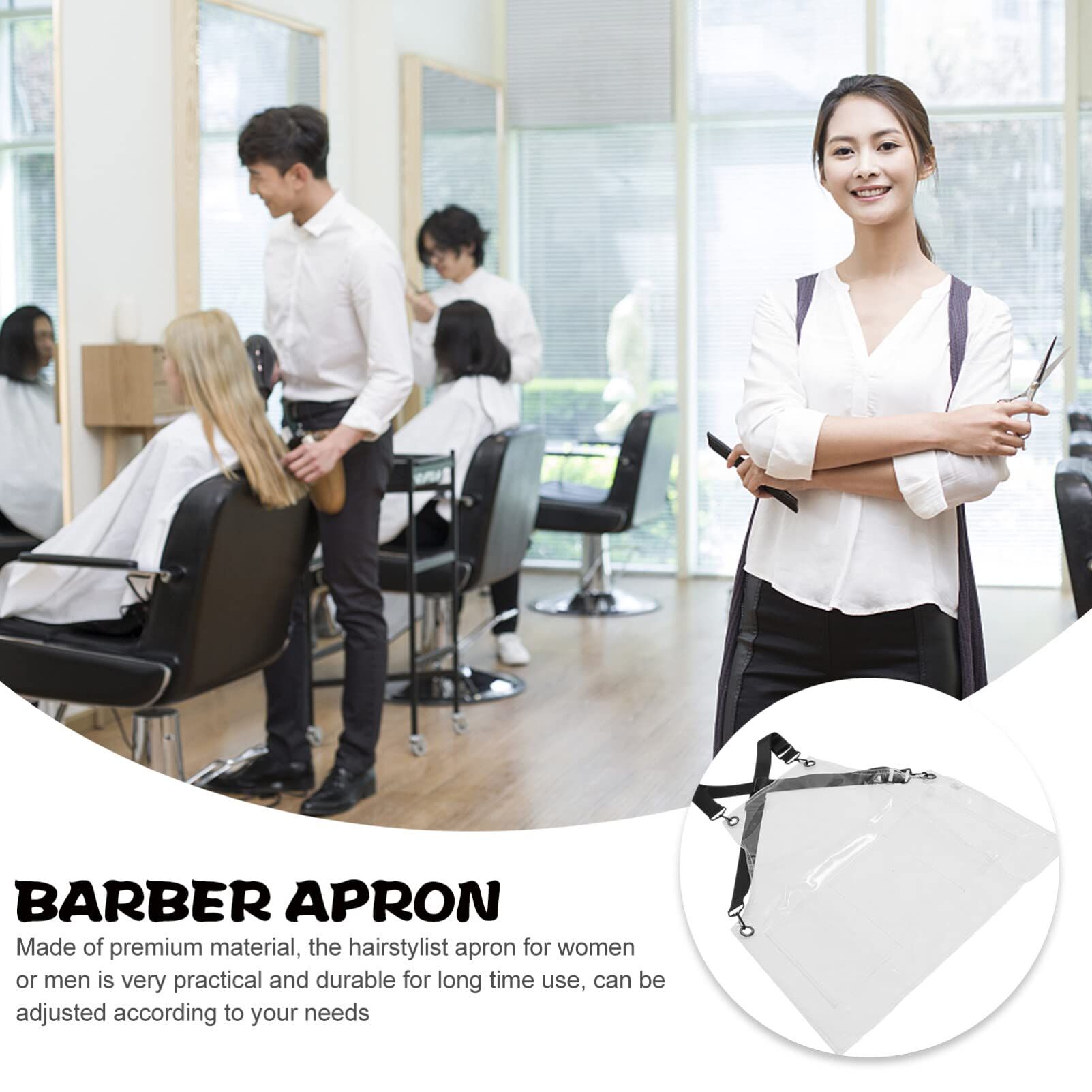 Salon Stylist Aprons Clear Apron Plastic Aprons Barber Apron Hair Stylist view 3
