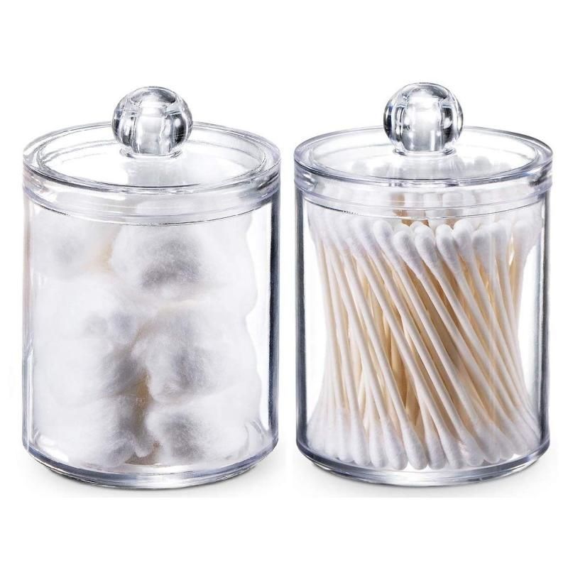 2PCS Transparent Dust-proof Cotton Ball Pad Swabs Make Up Pads Dispenser — image 1