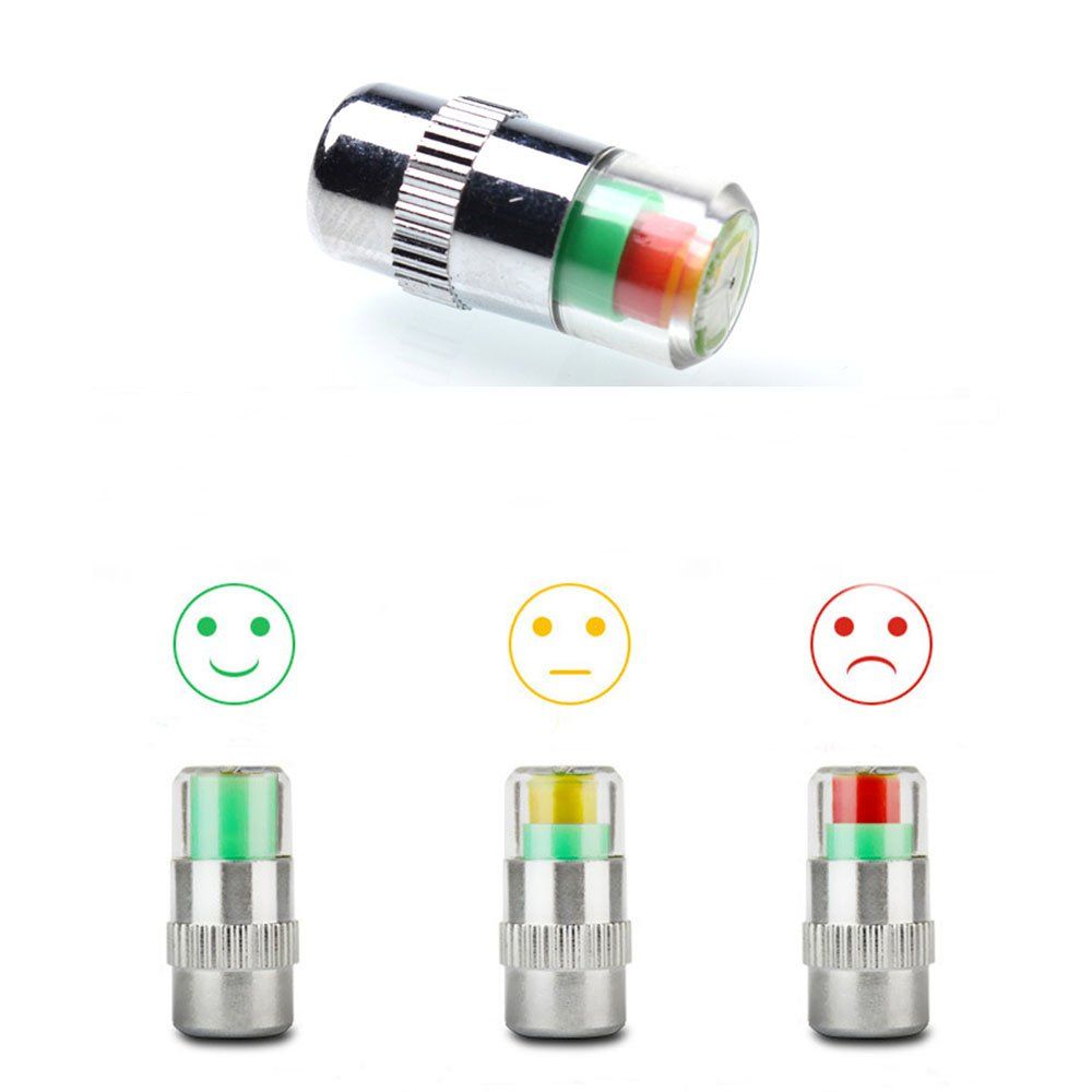 4Pcs Car Tire Pressure Monitor Valve Stem Caps Sensor Indicator 3 Color Eye — image 1