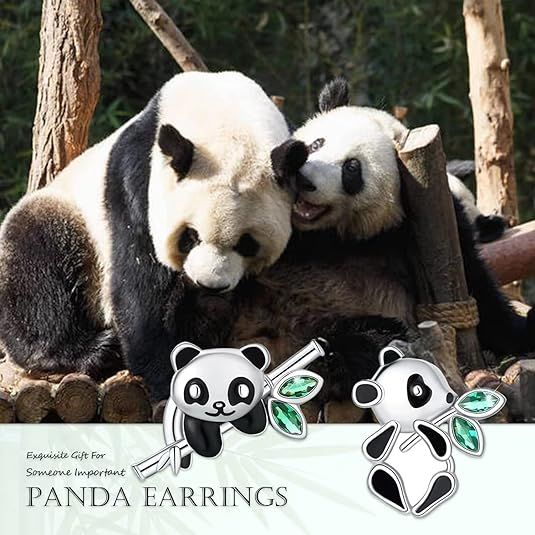 Stud Earrings for Women panda Stud pandaStud Gifts for Women Lightweight view 3