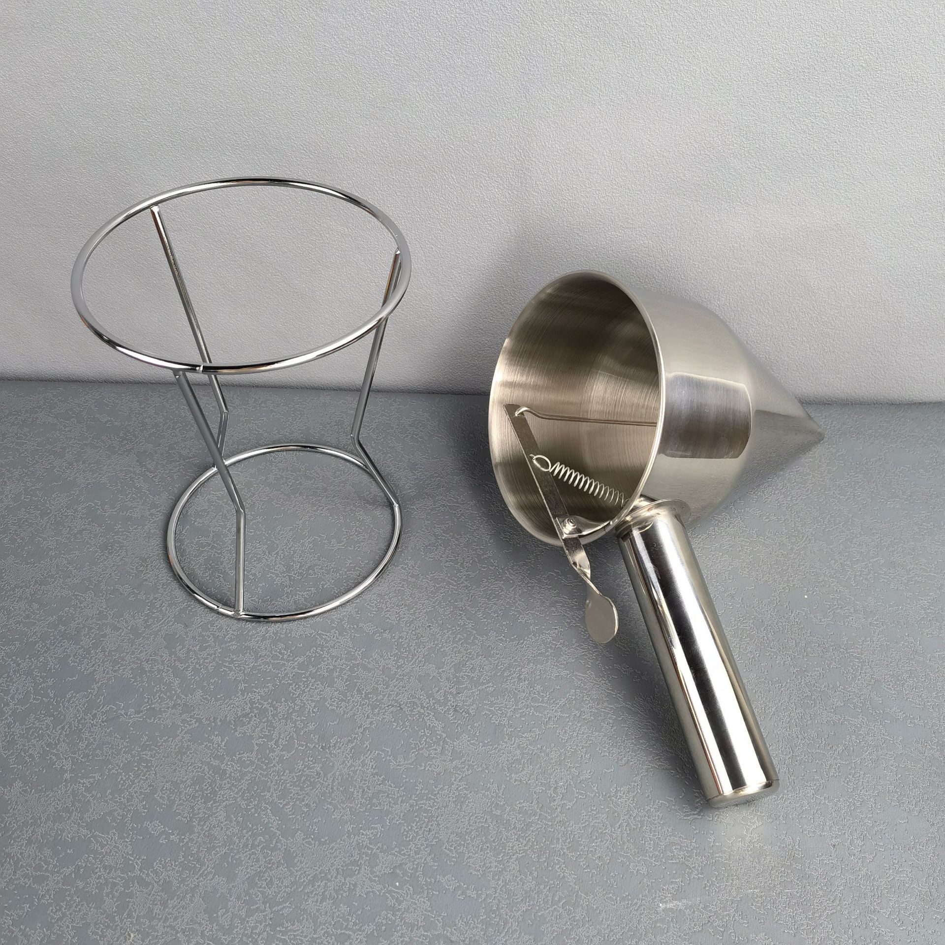 Cupcakes,Any Baked Goods- Pancake Batter Dispenser, Stainless Steel Funnel view 2