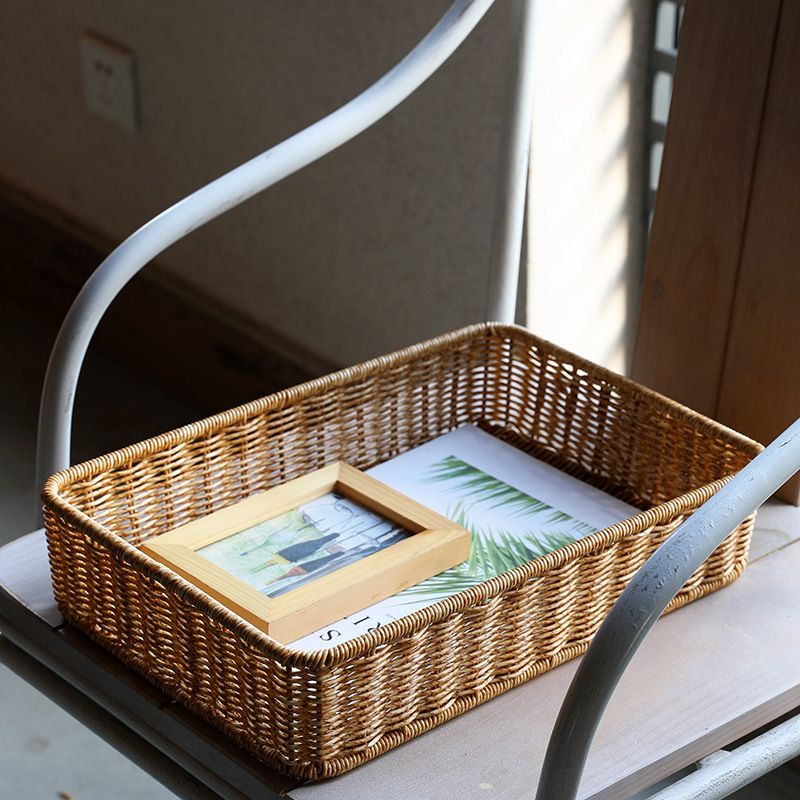 2 Pack Imitation Rattan Woven Bread Baskets view 2