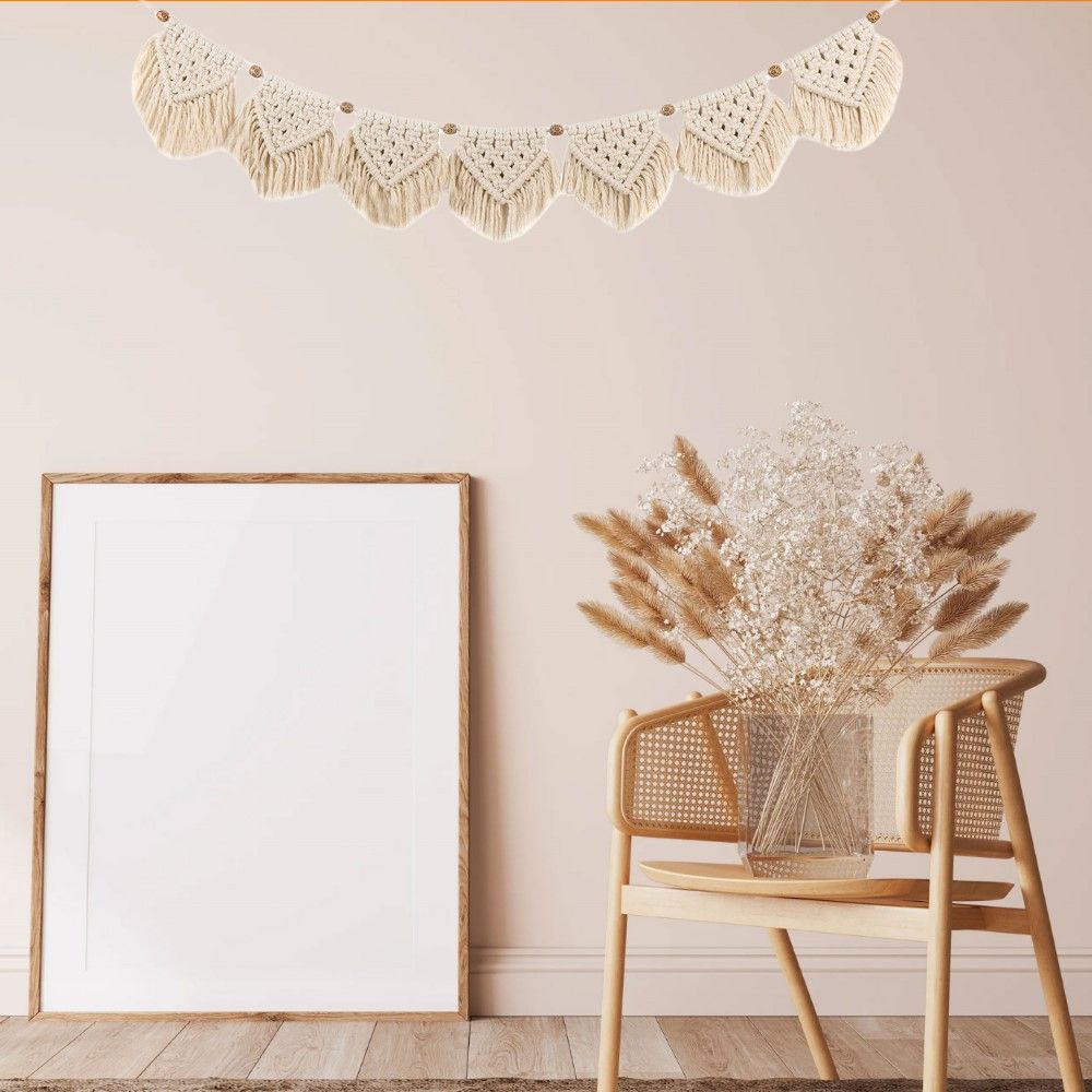 Handmade Wall Hanging Fringe Panels Woven Tapestry Cotton Decor Bohemian Art — image 1