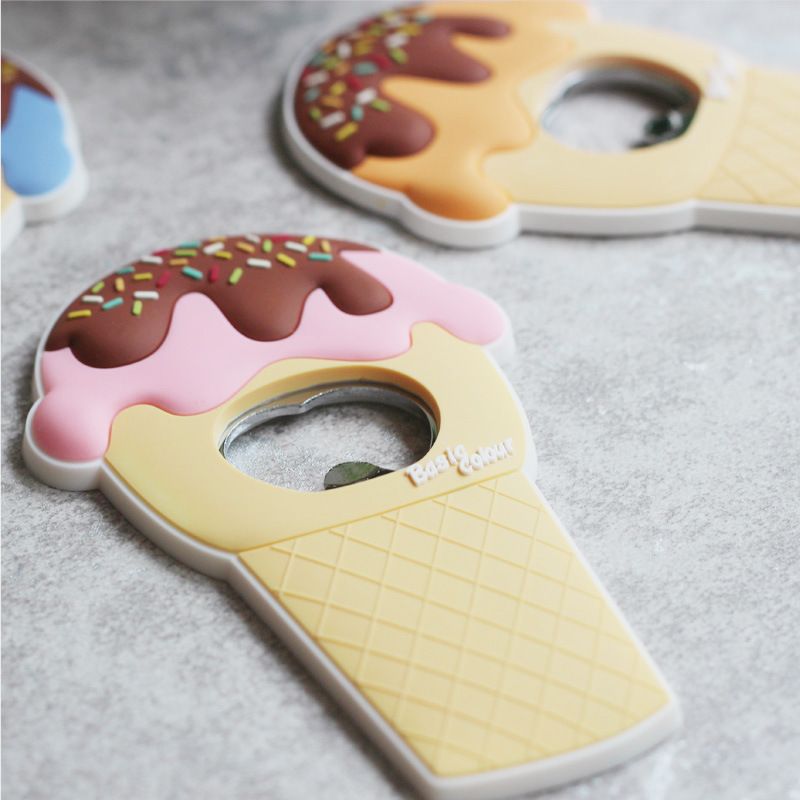 3PCS Refrigerator Magnet Silicone Metal Bottle Opener for Coke Bartender