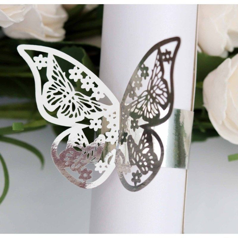 50pcs 3D Butterfly Paper Napkin Rings Weddings Party Serviette Table view 2