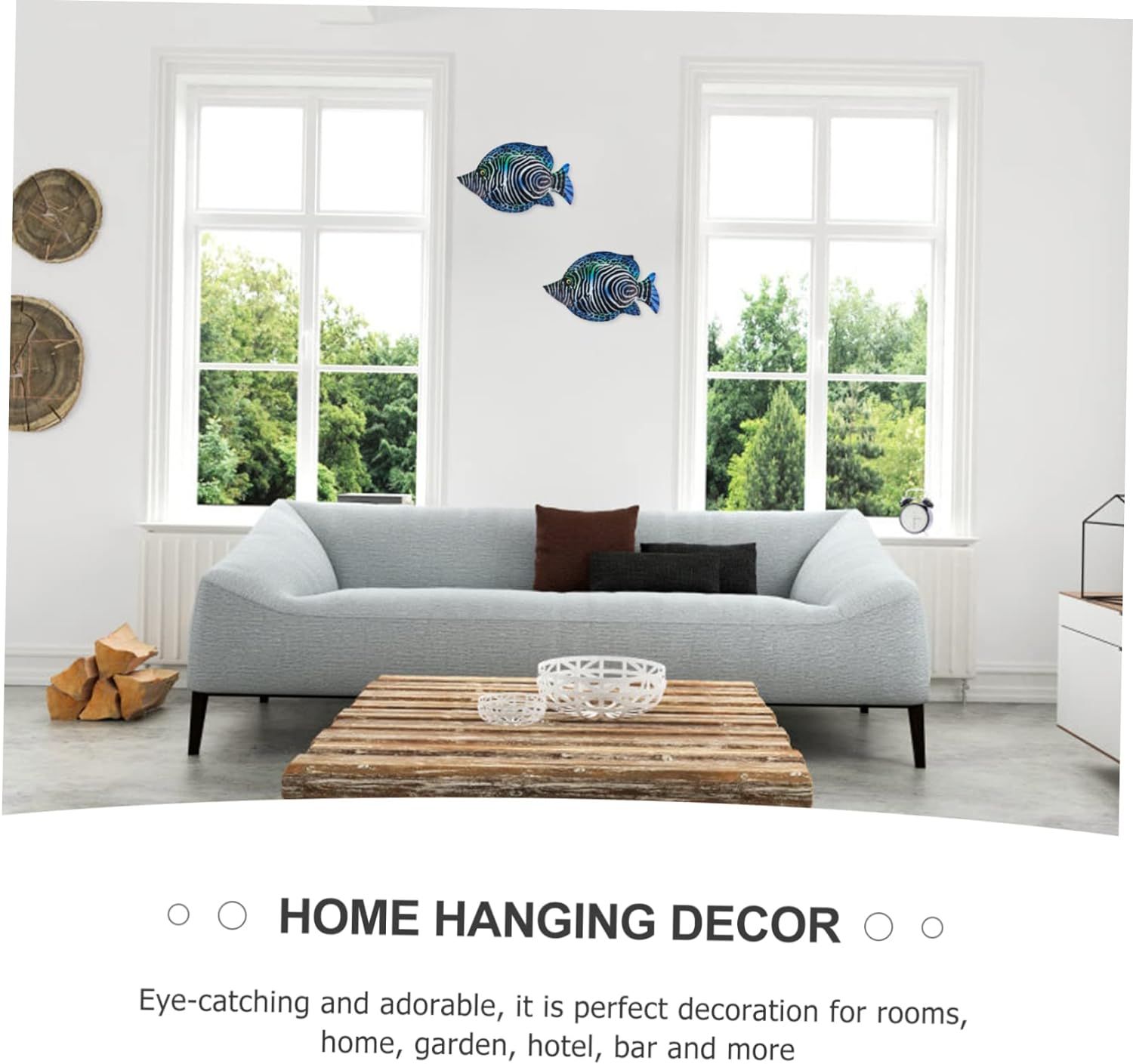 Wrought Iron Fish Wall Hanging Home Decoration House Accessories for Out Door view 3