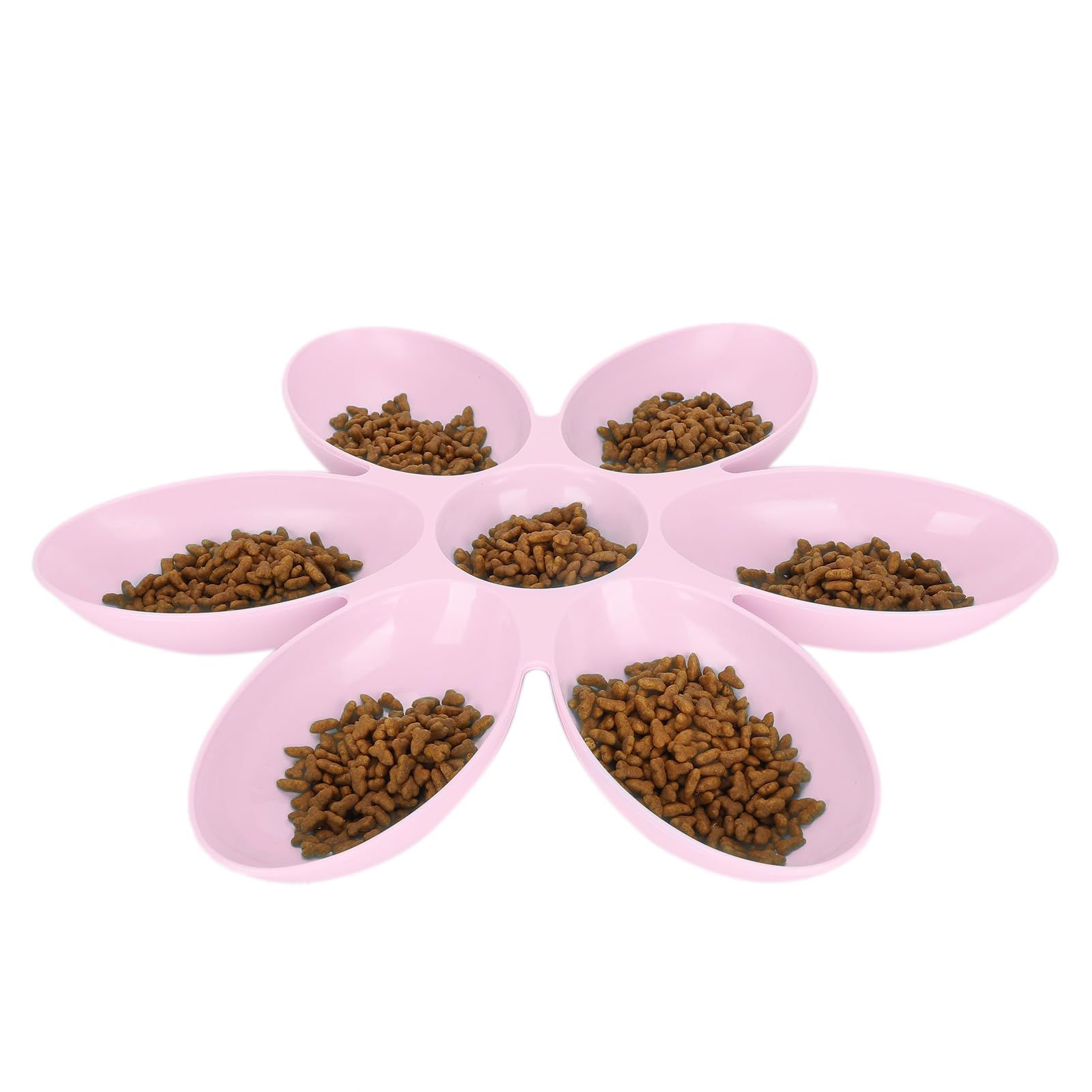 Cat Food Bowl, Cat Food Bowls Non Slip Food‑Grade Flower Petals Shaped 6 Grids