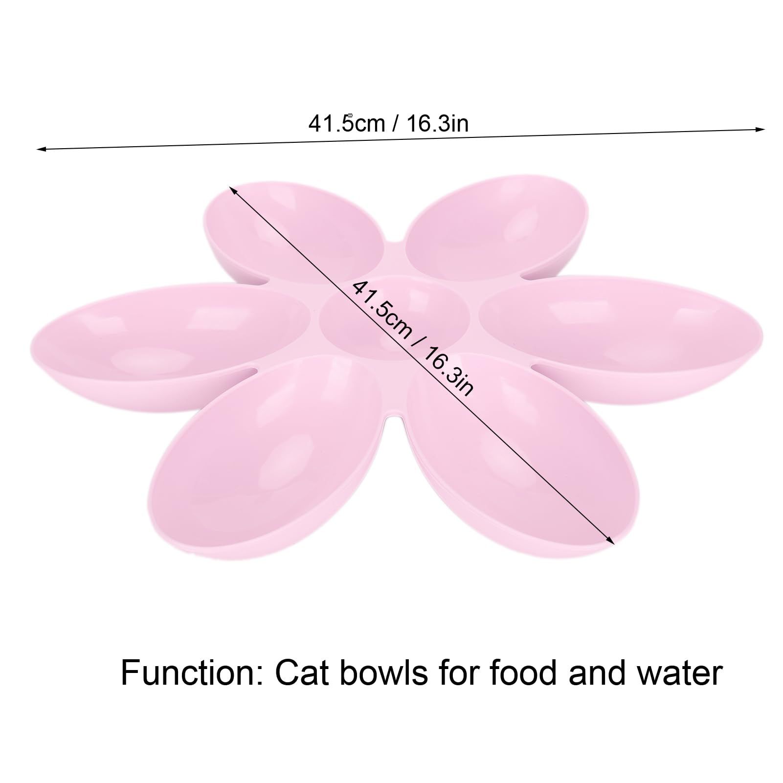 Cat Food Bowl, Cat Food Bowls Non Slip Food‑Grade Flower Petals Shaped 6 Grids view 2