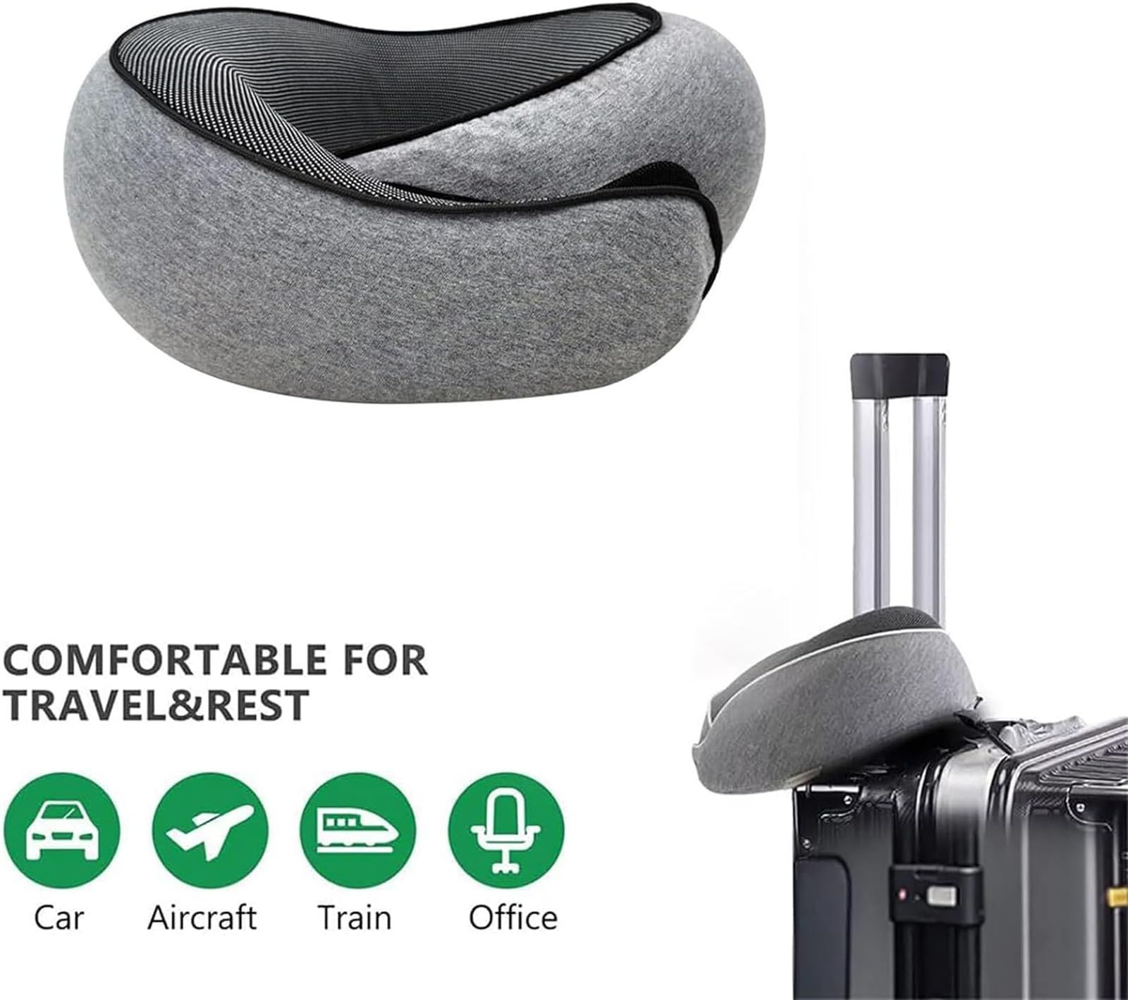 Travel Pillow, Fly hugs Neck Pillow, Travel Neck Pillow, Memory Foam Travel view 3