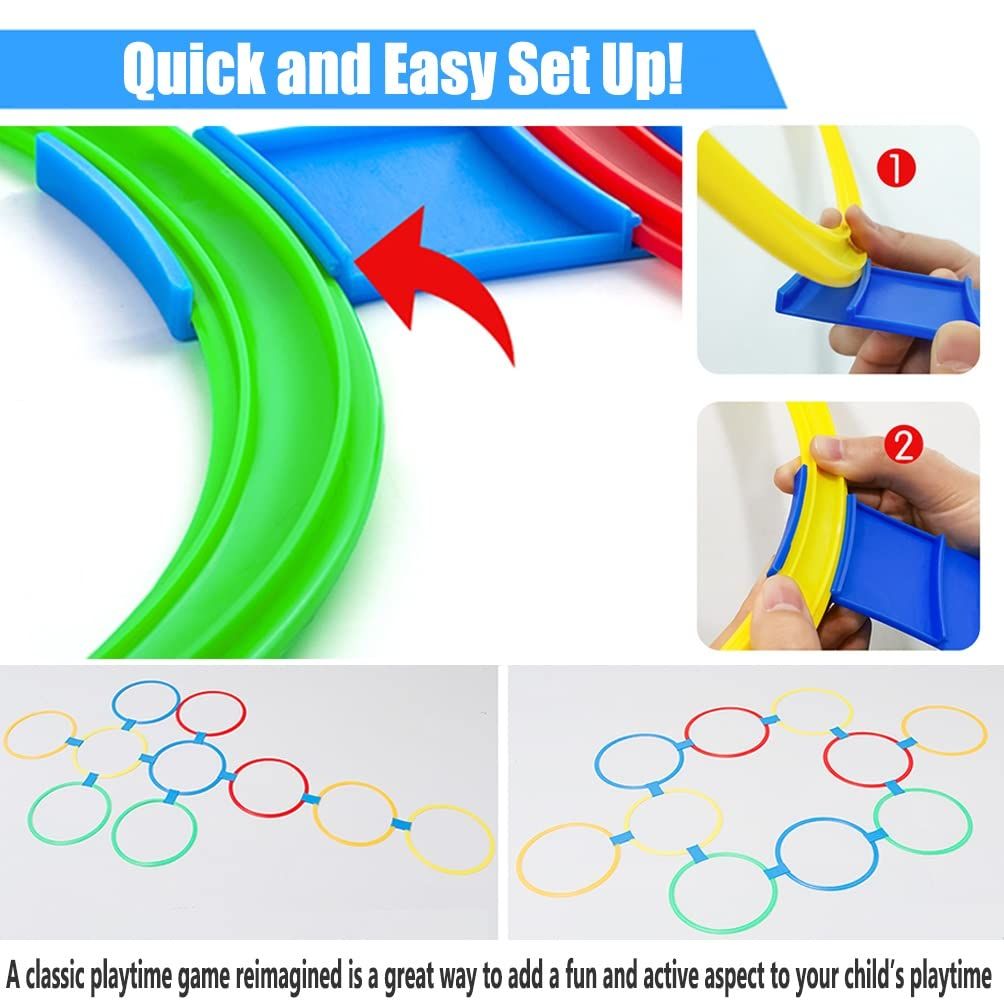 Kids Hop Floor Hopscotch Ring Game Set