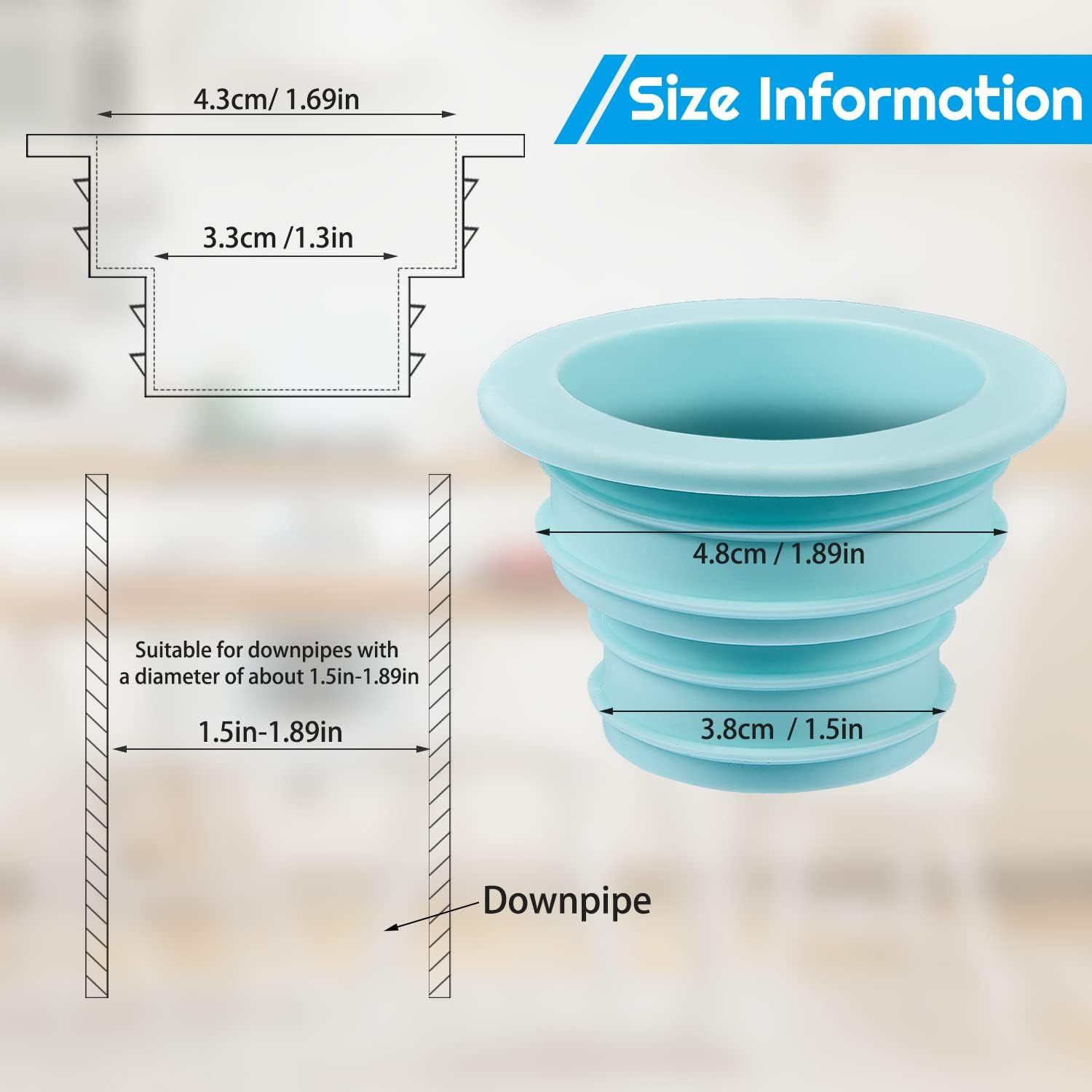 4 Pieces Drain Tube Hose Seal Deodorant Silicone Plug Sealing Plug Sewer Seal view 2