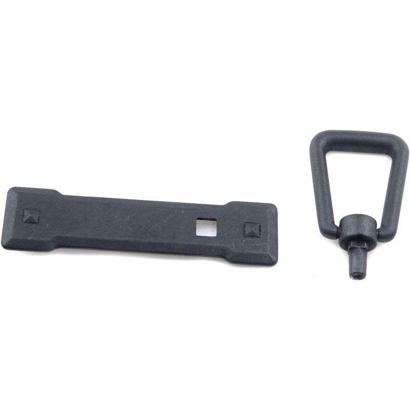 2.24" Mission Style Ring Cabinet Pull with Backplate Black Pack of 2 It is the view 2