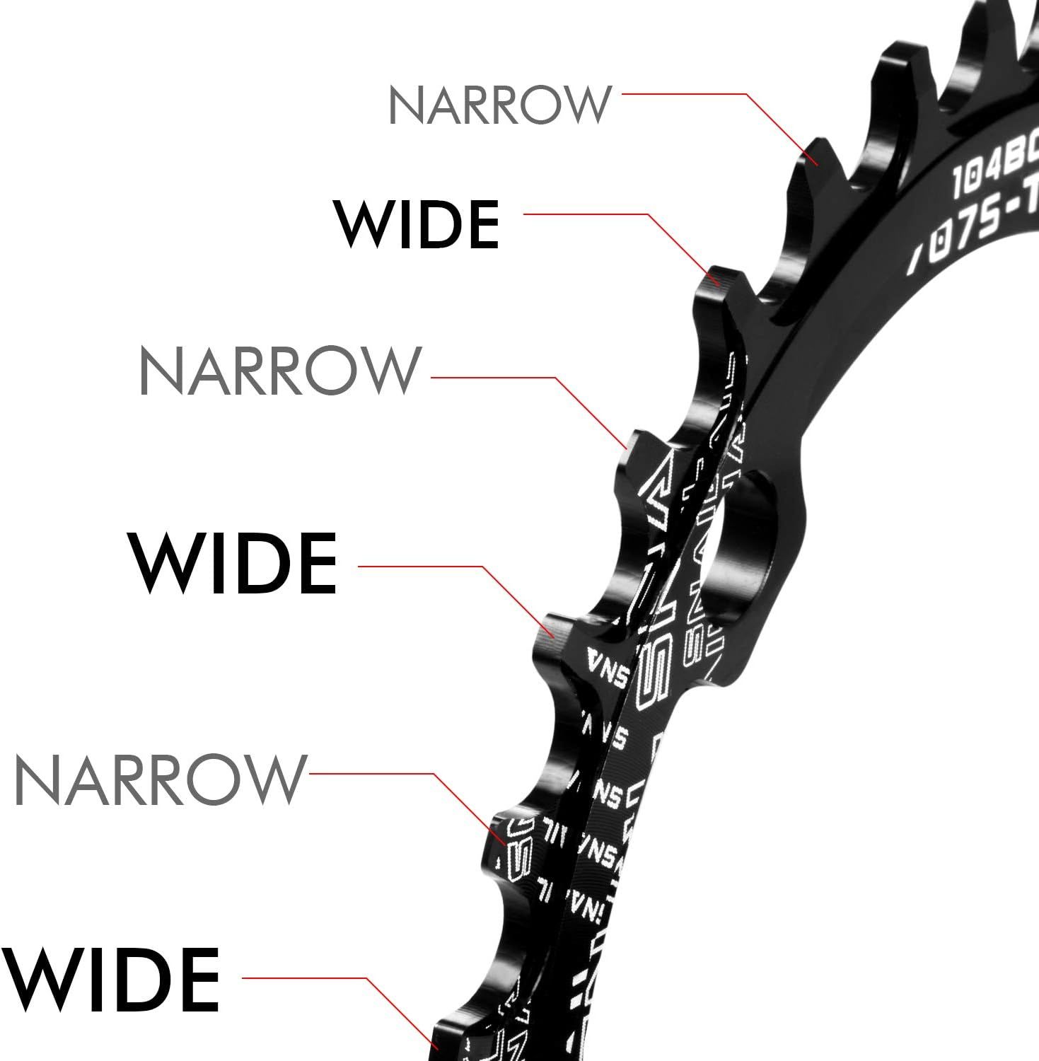Chainring 104 BCD 32T Narrow Wide Single Chain Ring with 4 Pieces Sprocket view 2