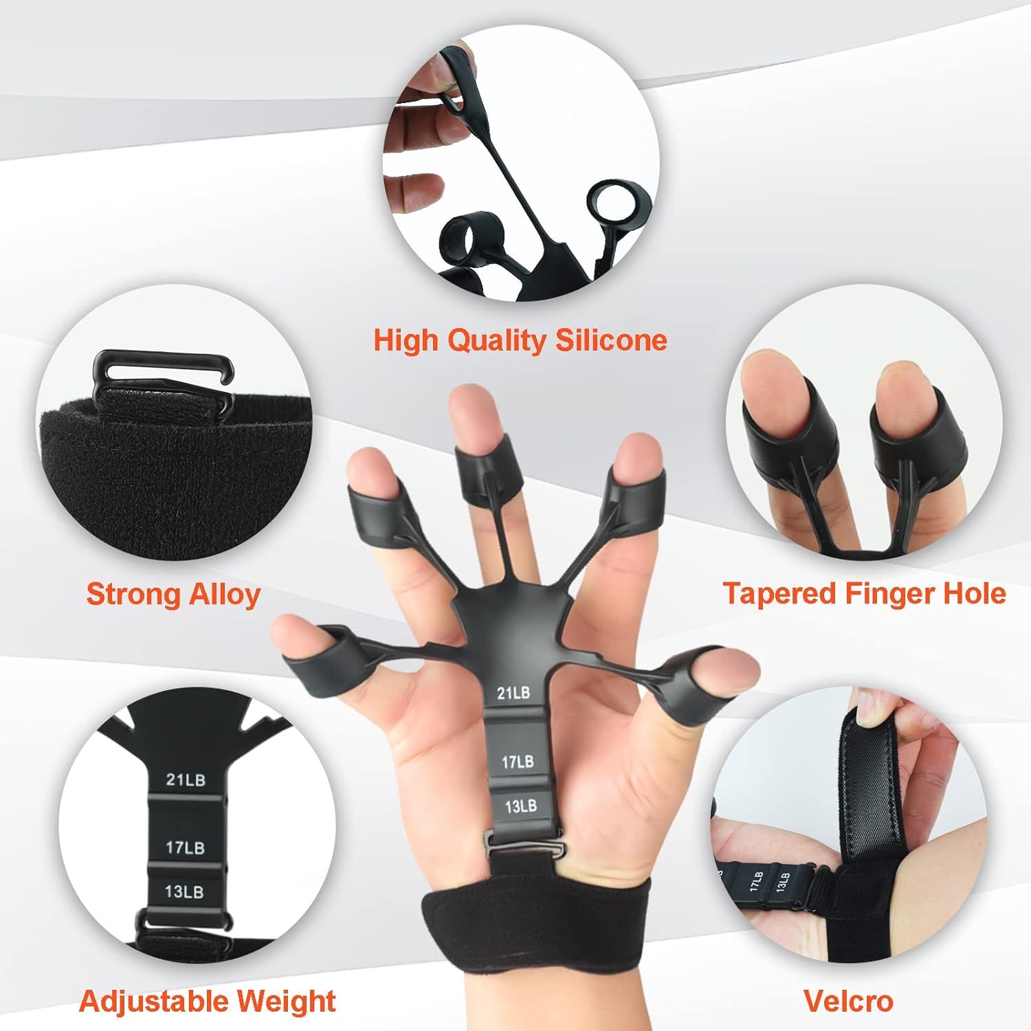 2pcs Finger Grip Strength Trainer Adjustable Grip Strengtheners for Hand