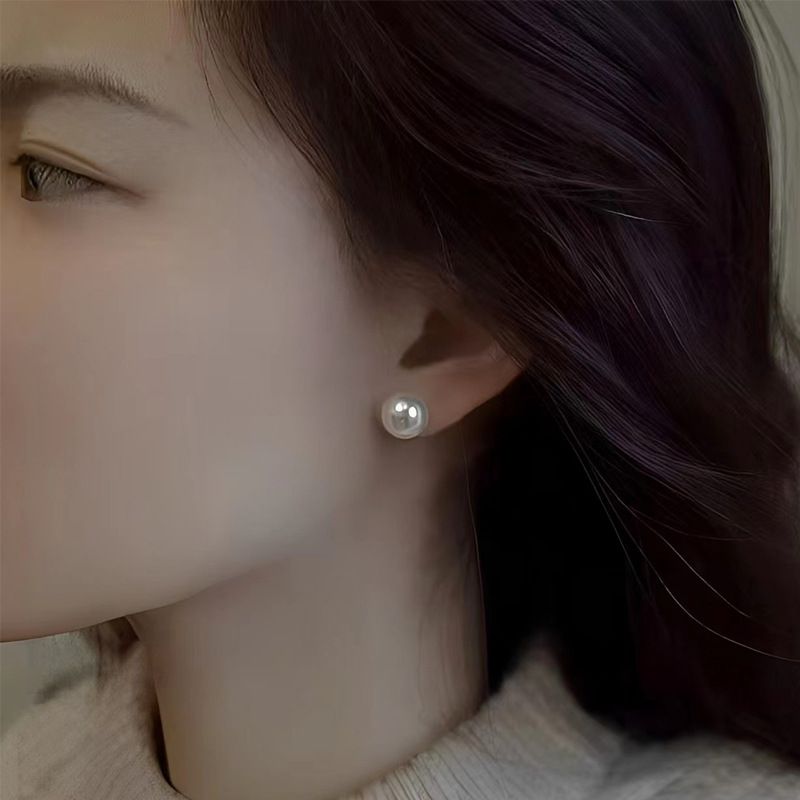 The Pearl Source White Pearl Earrings for Women - Stud Pearl Earrings view 3