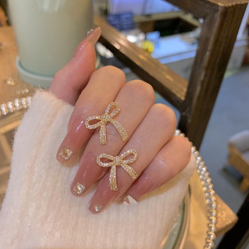 Bow Earrings for Women Pearl Bow Earrings Rhinestone Pearl Pink Bow Earrings